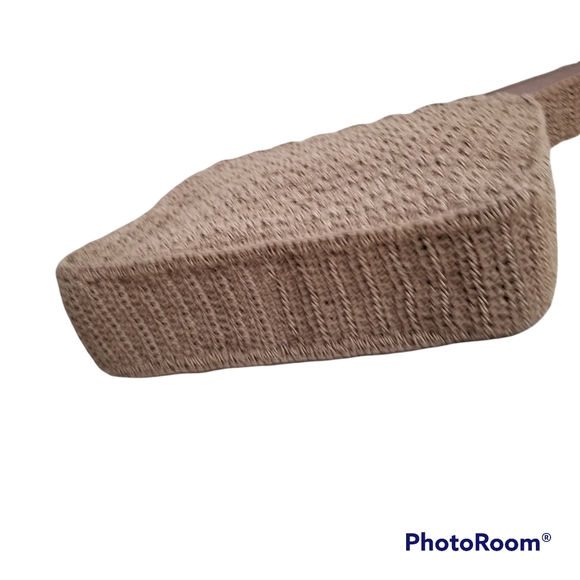 Vintage Boho Crazy Horse Liz Claiborne Tan Macrame Shoulder Purse. - Picture 7 of 11